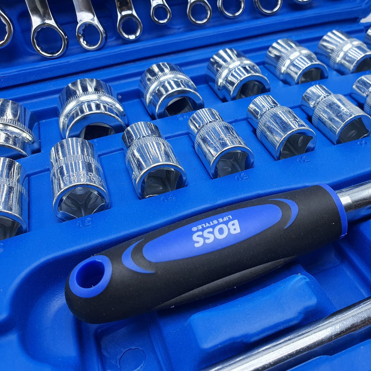آچار بکس و آچار یک سر تخت و یک سر رینگی باس مدل 37-TOOLS مجموعه 37 عددی