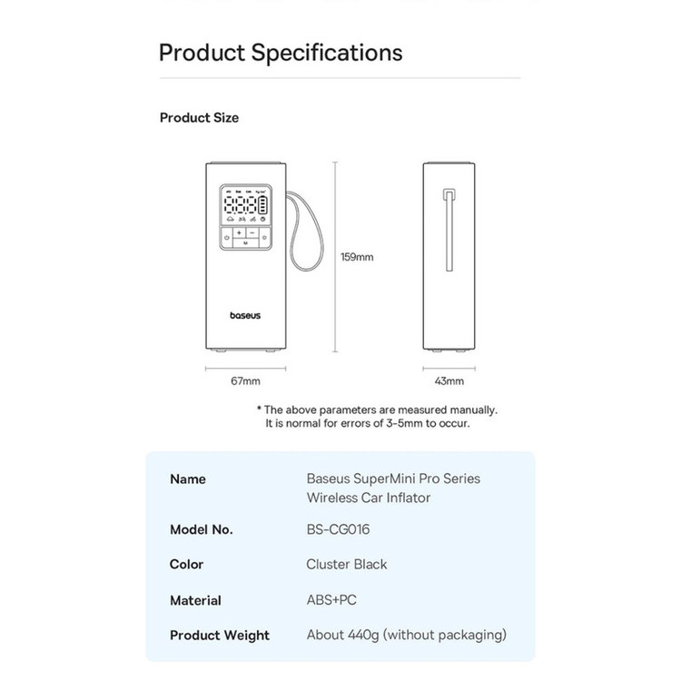 کمپرسور باد شارژی بیسوس مدل SuperMini Pro