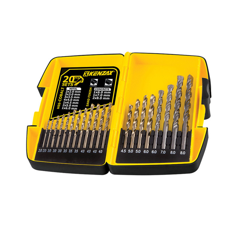 مته کبالت و الماسه کنزاکس مدل KDB-120 مجموعه 20 عددی