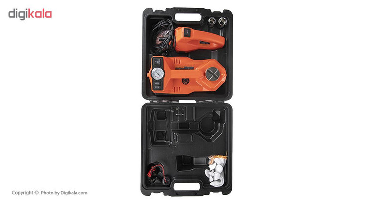 مجموعه پنچرگیری کمپرسور، جک و آچار بکس برقی خودرو اتوویم مدل 001