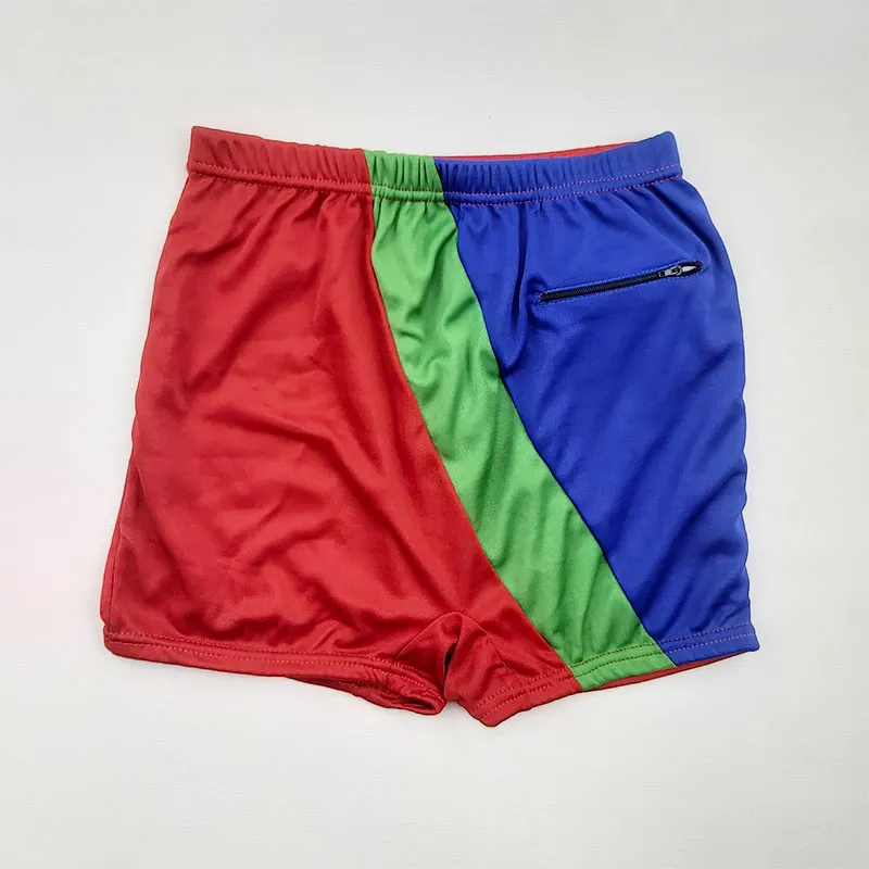 شورت مایو مردانه طرح پرچمی رنگ قرمز مدل جذب کمر کش