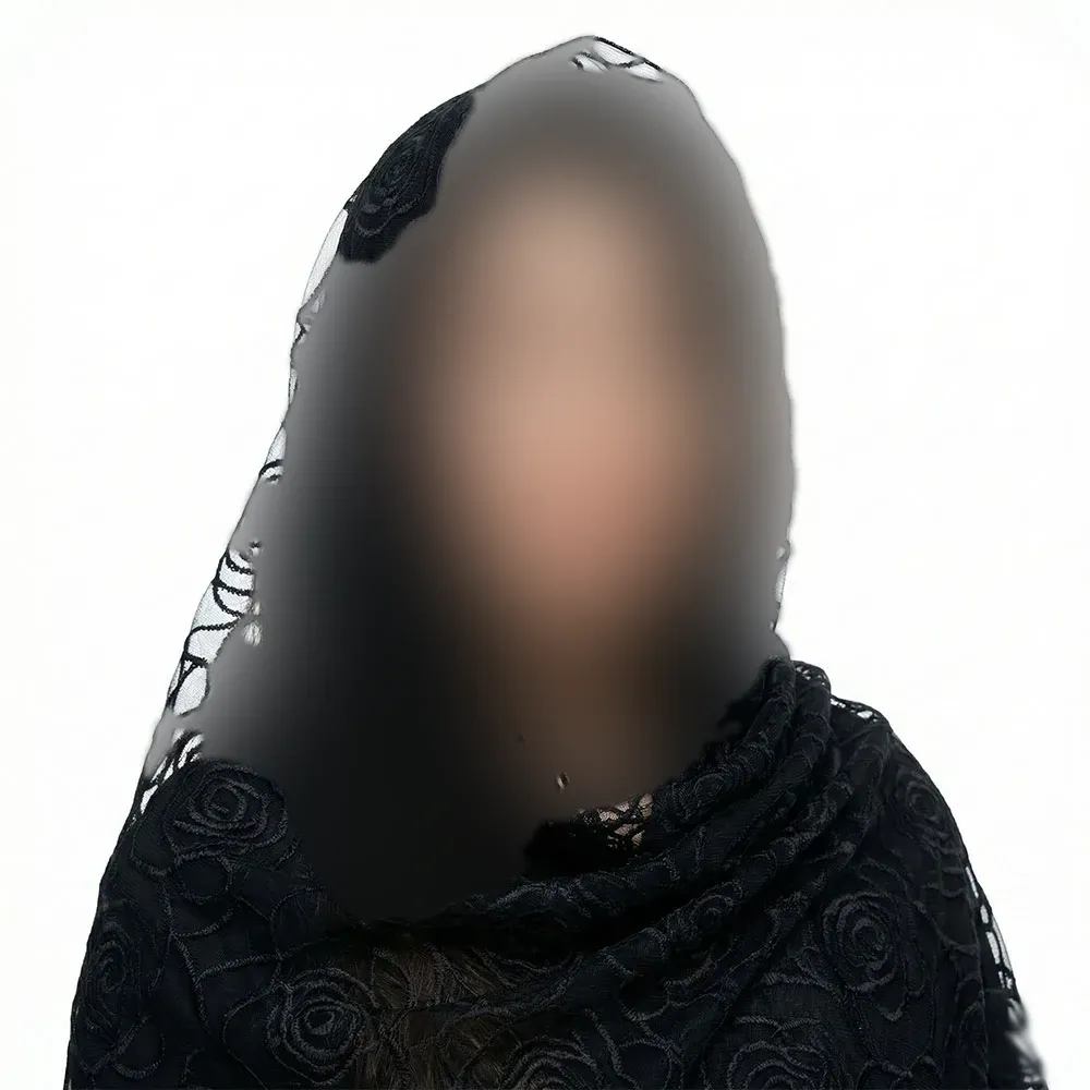 شال گیپور زنانه مشکی طرح گل ابعاد 198 در 67 سانتی متر