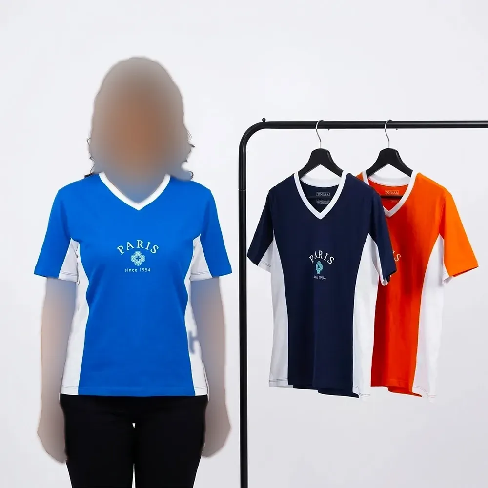 تیشرت اسپرت زنانه طرح paris جنس پنبه یقه گرد تک سایز