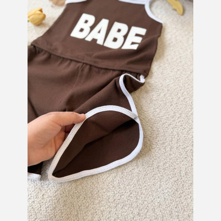 رمپر دخترانه پنبه کبریتی مدل BABE در 4 رنگ سایز 2 تا 9 سال