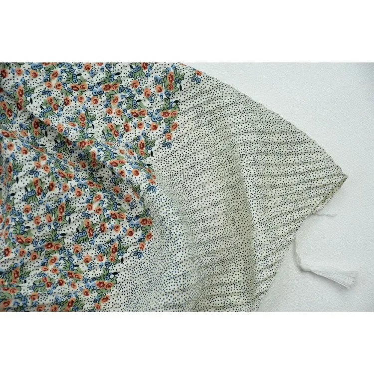 شال نخی زنانه طرح گلدار ابعاد 188 در 69 سانتی متر