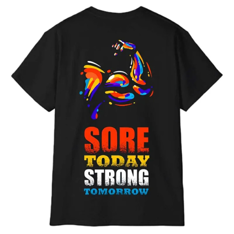 تیشرت آستین کوتاه مردانه پاد آفرین مدل 1627 طرح چاپ نخ پلی استر یقه گرد معمولی