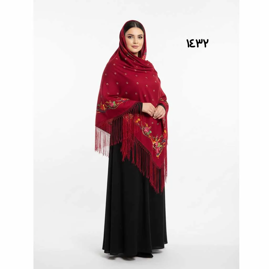 روسری ترکمن اصل پشمی ضخیم قواره بزرگ مناسب پاییز و زمستان