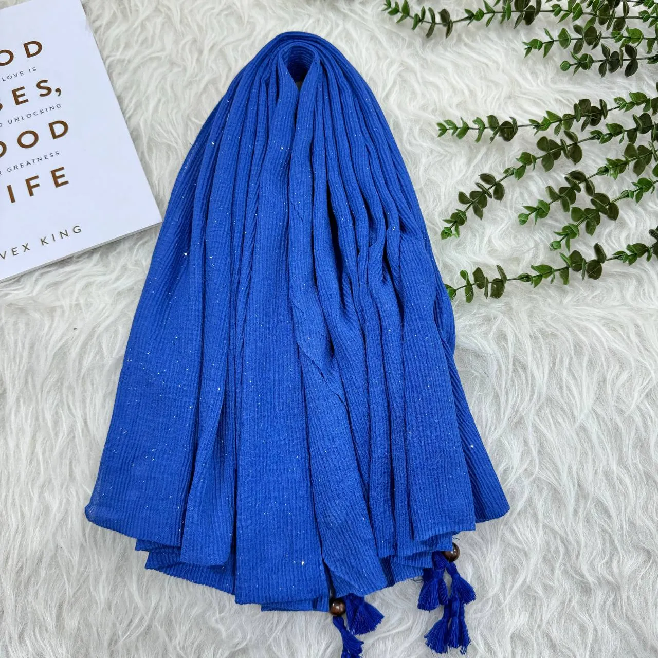 شال نخی شاین دار وارداتی قواره بزرگ 210 در 90 سانتی متر