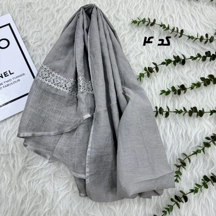 شال نخی وارداتی دستک دانتل لمه قواره 220 در 70 سانتیمتر