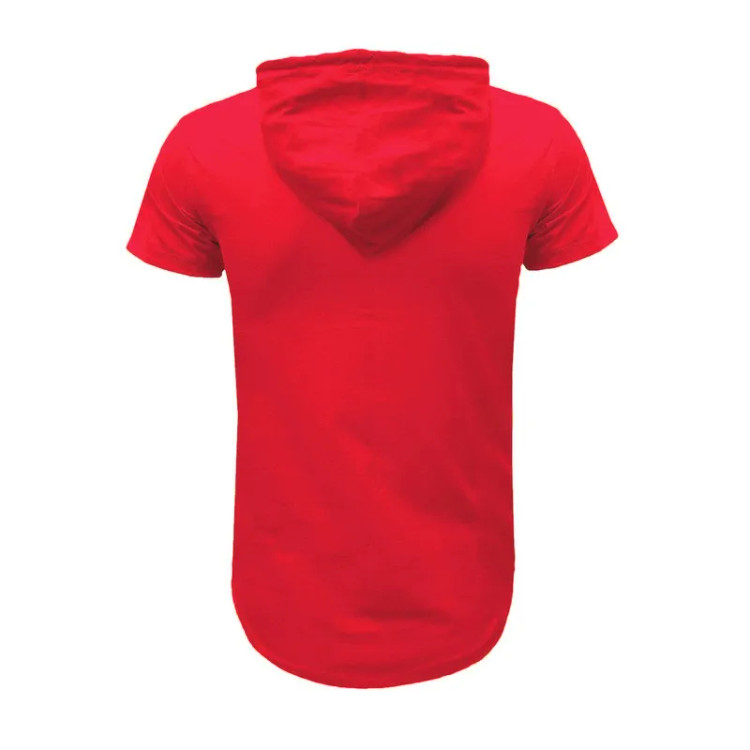 تیشرت کلاه دار مردانه طرح آرسنال مدل f5757 قرمز و مشکی مناسب چهارفصل