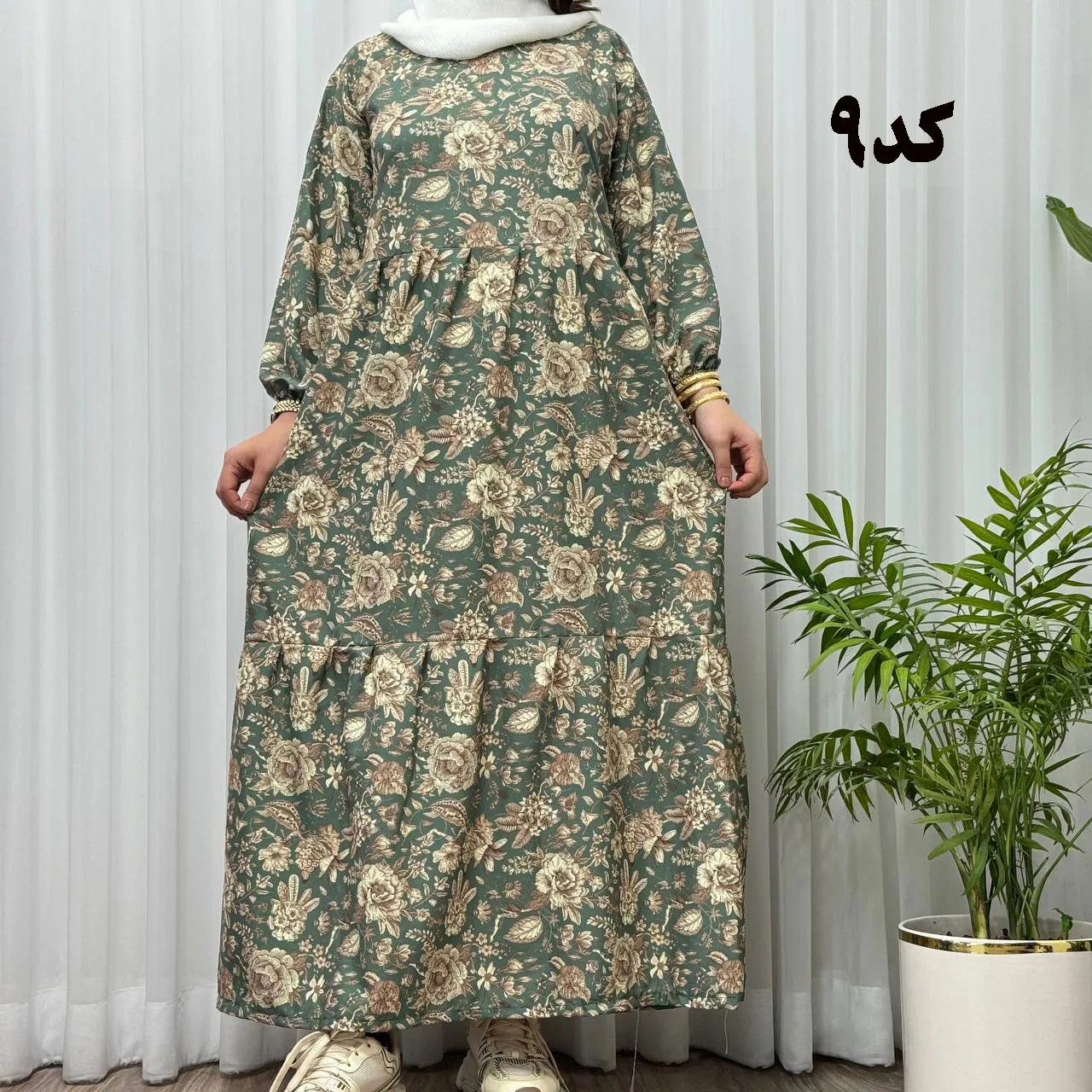 پیراهن ساحلی زنانه بوگاتی مدل دنیا فری سایز تا سایز 50 جنس فلور بوگاتی کمربنددار بدون بدن نما