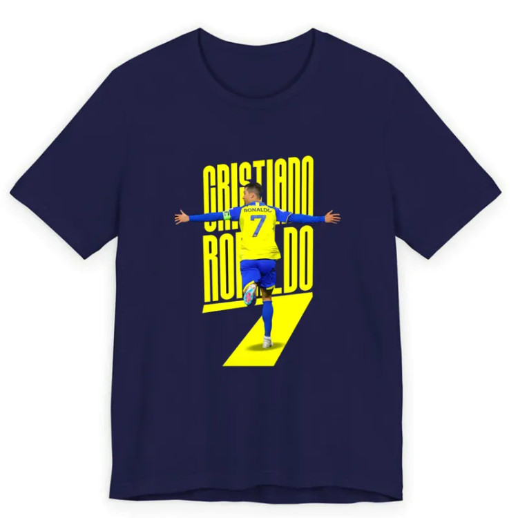 تیشرت آستین کوتاه مردانه یقه گرد طرح فوتبالی کریستیانو رونالدو مدل کلاسیک
