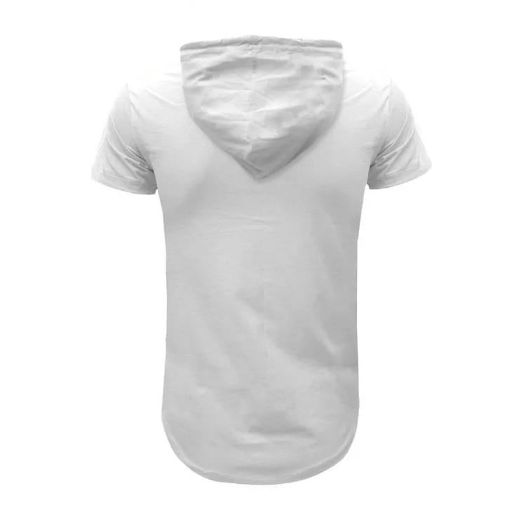 تیشرت کلاه دار مردانه سفید طرح نایک مدل W4757