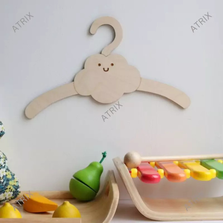 چوب لباسی کودک مدل ابر کد H80 بسته 5 عددی