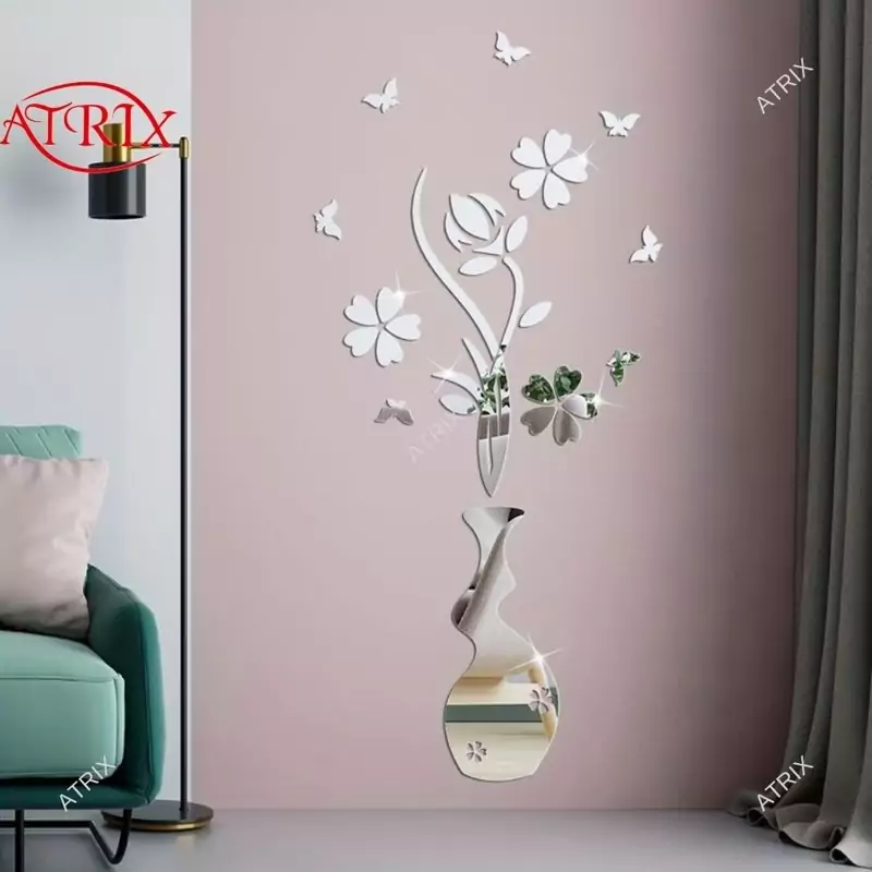 آینه آتریکس مدل گل و گلدان کد MD501