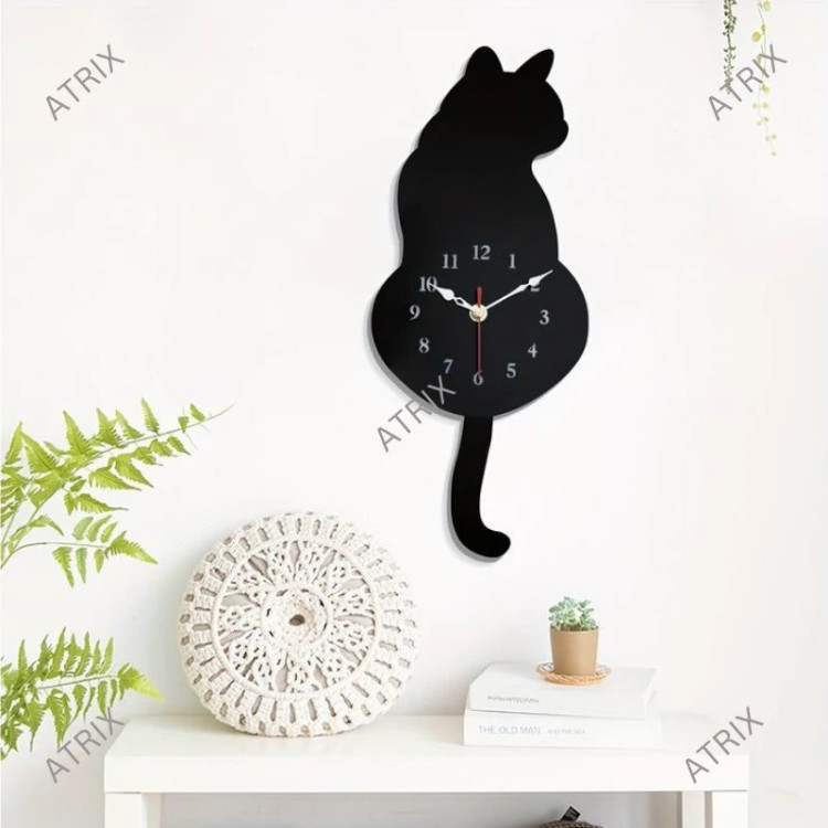 ساعت دیواری کودک آتریکس مدل black cat کدB203