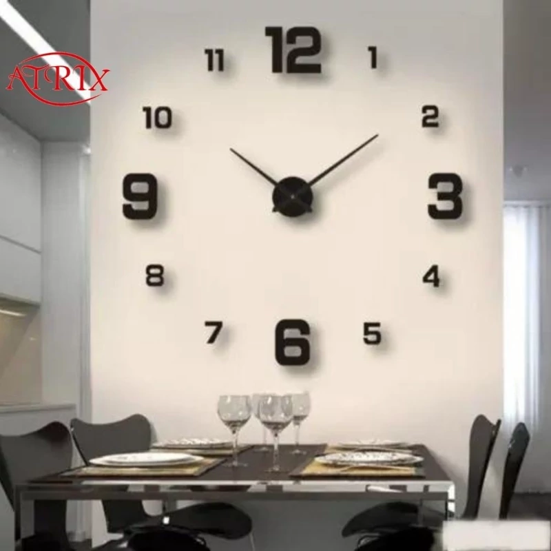 ساعت دیواری آتریکس  مدل لیدا کد s006 رنگ مشکی