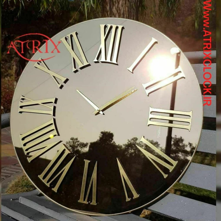 ساعت دیواری آتریکس مدل کیان جنس آینه ای برنز (پسکرایه)