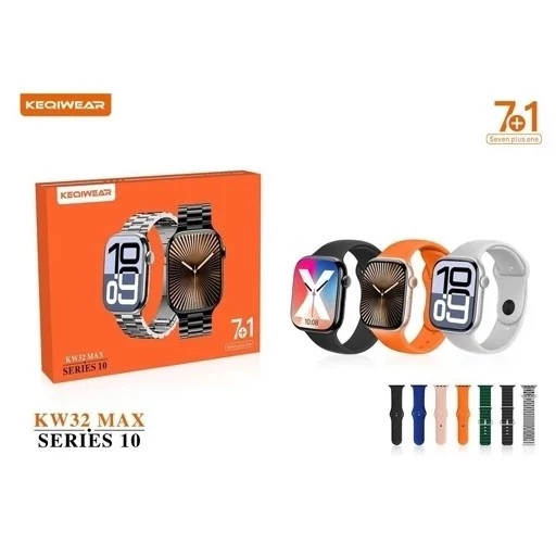 ساعت هوشمند7بند KW32 MAX بند فلزی امولد سری ده 2026 کیفیت( فروش به قیمت عمده)