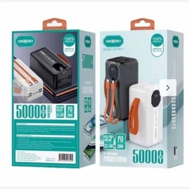 پاوربانک غول 50000mAh هزار اصلی 22/5 فست 6 خروجی 4.5 امپر کمپینگ شرگتی