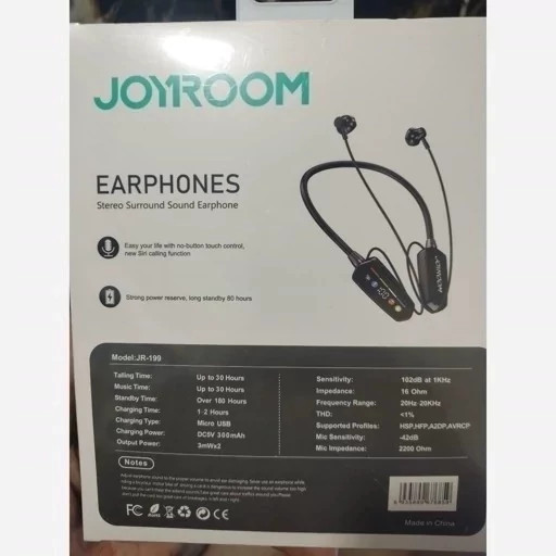 ایرپاد هندزفری بلوتوثی JOYROOM رم خور مانیتور دار نگهداری شارژ یک روزه با کیفیت موزیک و مکالمه عالی به ضمانت سایت