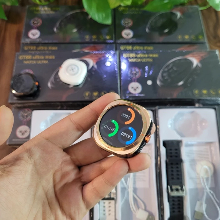 ساعت هوشمند GT88 ULTRA MAX گرد دو بند سوپر امولد بالاترین کیفیت بازار فروش تک به قیمت عمده