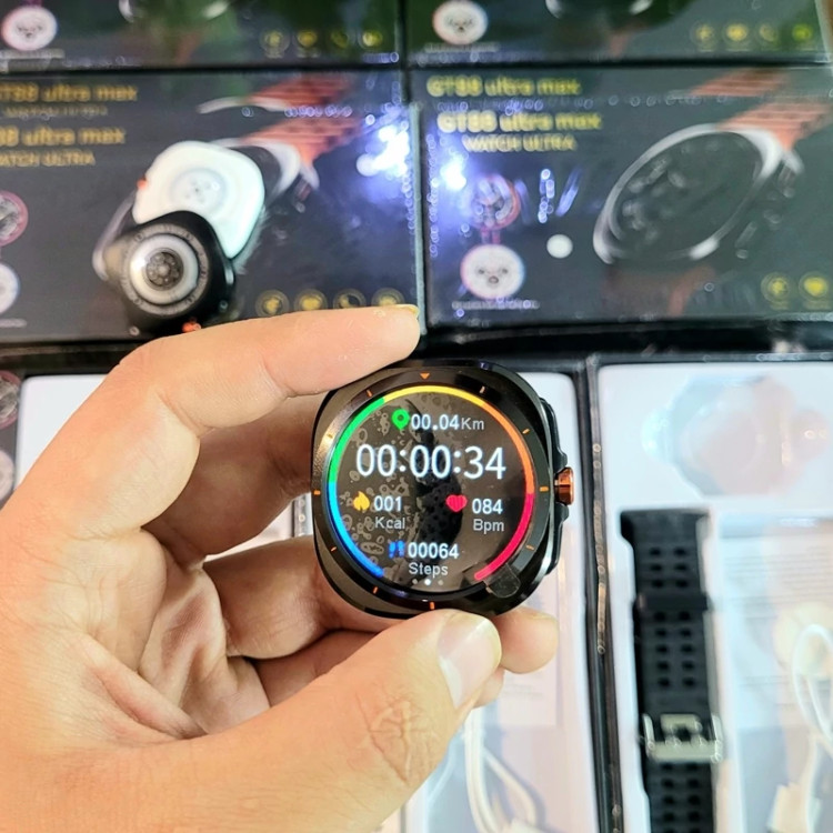 ساعت هوشمند GT88 ULTRA MAX گرد دو بند سوپر امولد بالاترین کیفیت بازار فروش تک به قیمت عمده