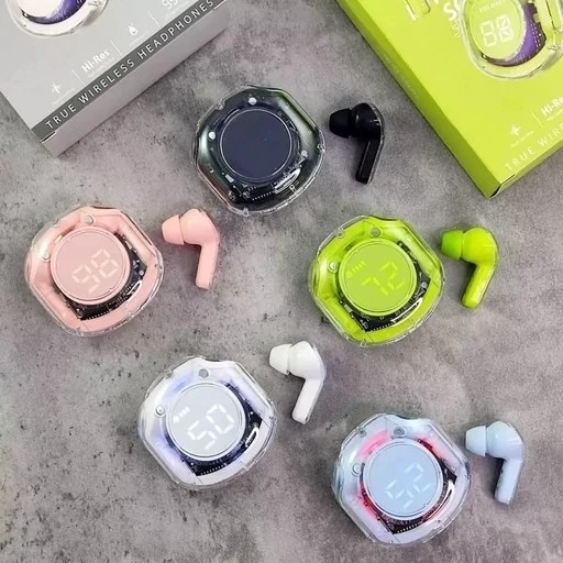 ایرپاد شیشه ای UILTRAPODS PRO نویز کنسلینگ دار ضد اب گیمینگ لمسی نمایشگر شارژ بلوتوث 5/3 ورژن 2026