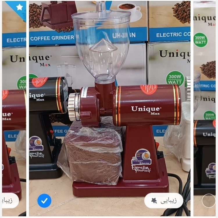 آسیاب قهوه یونیک درجه دار 300وات نیمه صنعتی مدل UH33N