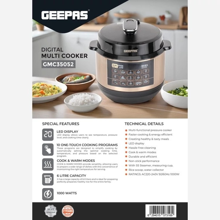 پلوپز 6 لیتری جیپاس مدل GMC35052(پس کرایه)