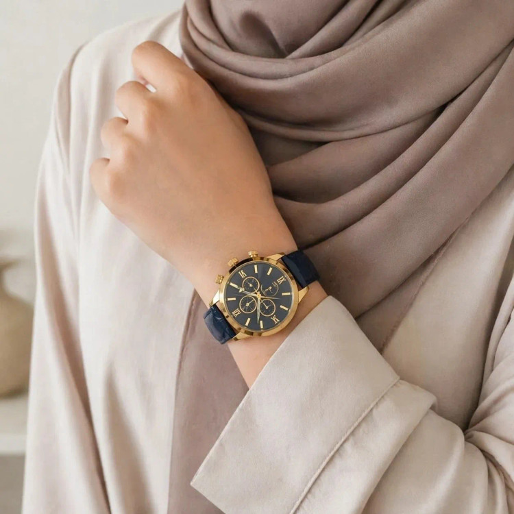ساعت سیکو طلایی صفحه مشکی چرمی 7123 تک زنانه
