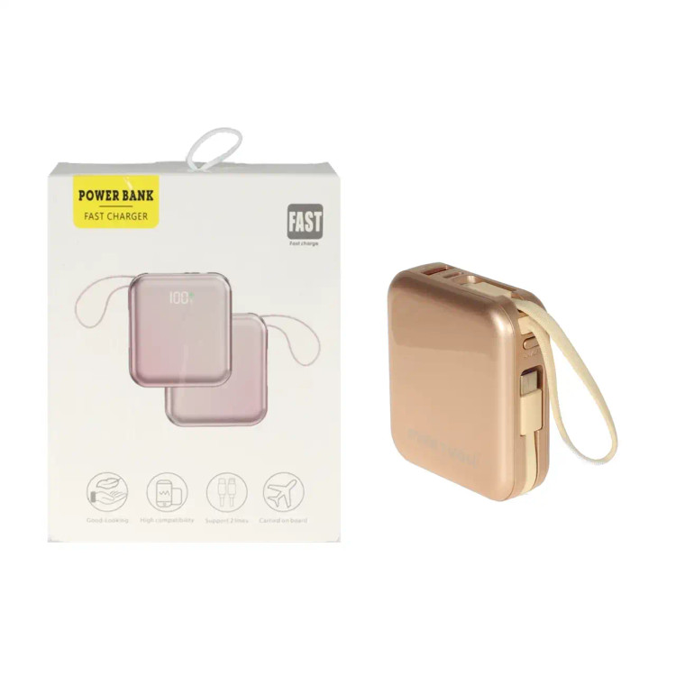 پاوربانک فست شارژ FirstYou 10000mAh مدل OM03 - طلایی - MMS (گارانتی شش ماهه YA)