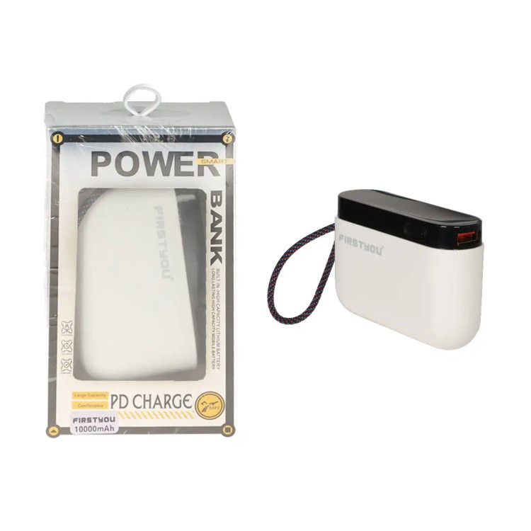 پاوربانک PD و فست شارژ FirstYou 10000mAh مدل OM01 - سفید - MMS (گارانتی شش ماهه YA)