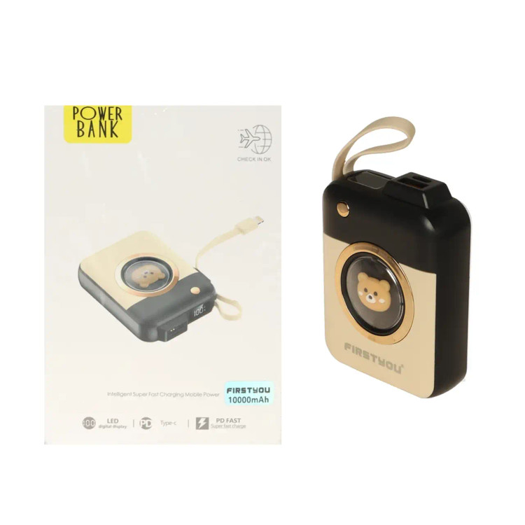 پاوربانک PD و فست شارژ FirstYou 10000mAh مدل OM02 - مشکی - MMS (گارانتی شش ماهه YA)