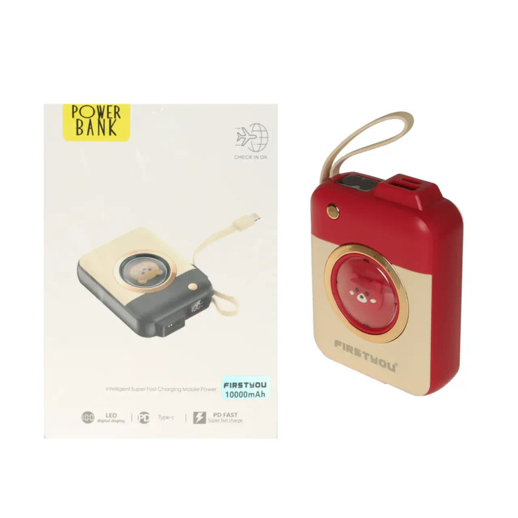 پاوربانک PD و فست شارژ FirstYou 10000mAh مدل OM02 - قرمز - MMS (گارانتی شش ماهه YA)
