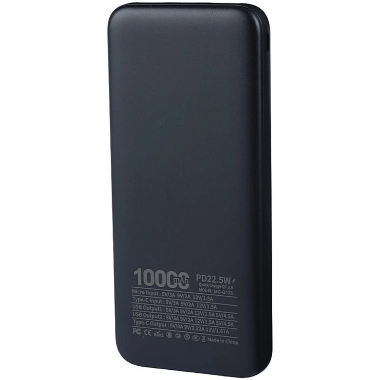 پاوربانک (PD و فست شارژ) BUKU 10000mAh مدل MG-G123 22.5W - مشکی - MMS (گارانتی شش ماهه YA)