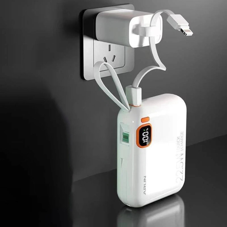 پاوربانک فست شارژ Arun 10000mAh مدل DX03 22.5W - سفید (گارانتی IPM)