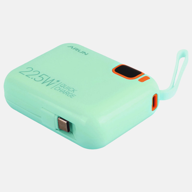پاوربانک فست شارژ Arun 10000mAh مدل DX03 22.5W - سبز پاستیلی (گارانتی IPM)