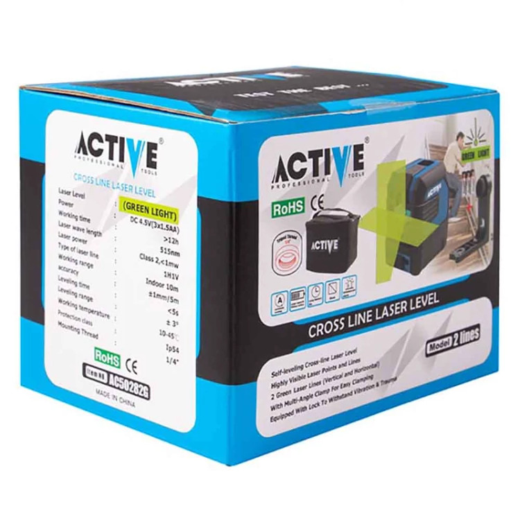 تراز لیزری دو خط اکتیو مدل AC-50282G نور سبز