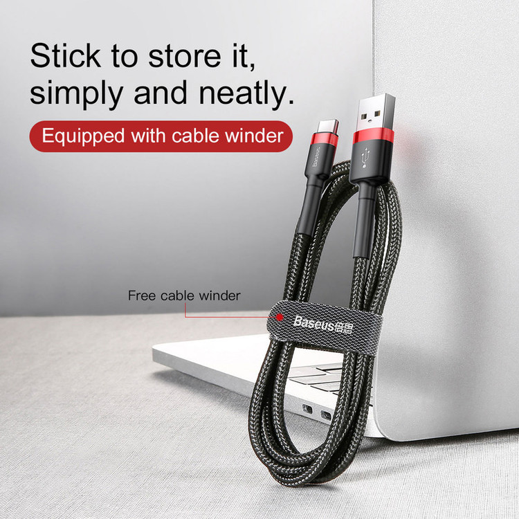 کابل تبدیل USB به USB-C باسئوس مدل CATKLF-C91 Cafule طول 2 متر
