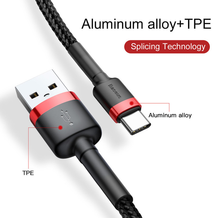 کابل تبدیل USB به USB-C باسئوس مدل CATKLF-C91 Cafule طول 2 متر