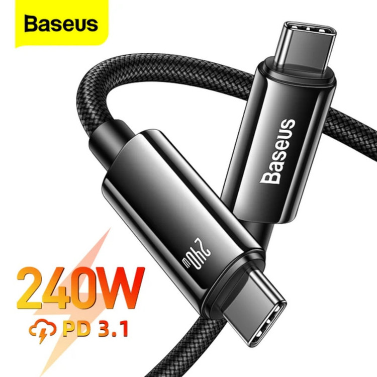 کابل تبدیل USB-C باسئوس مدل (TUNGSTEN (240W طول 1 متر
