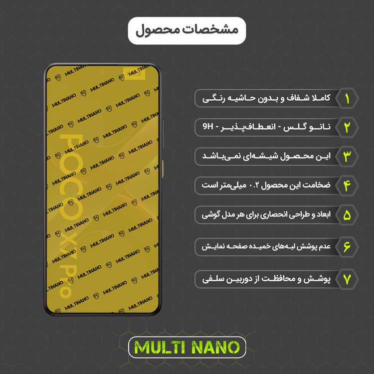 محافظ صفحه نمایش شفاف مولتی نانو مدل X-S1N مناسب برای گوشی موبایل شیائومی Poco X7 Pro