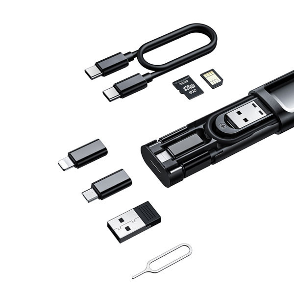 کابل تبدیل USB-C/USB به لایتنینگ/USB-C/MicroUSB مکدودو مدل WF-1720 طول 0.3 متر