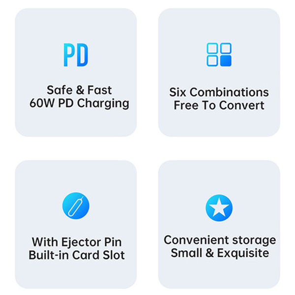 کابل تبدیل USB-C/USB به لایتنینگ/USB-C/MicroUSB مکدودو مدل WF-1720 طول 0.3 متر