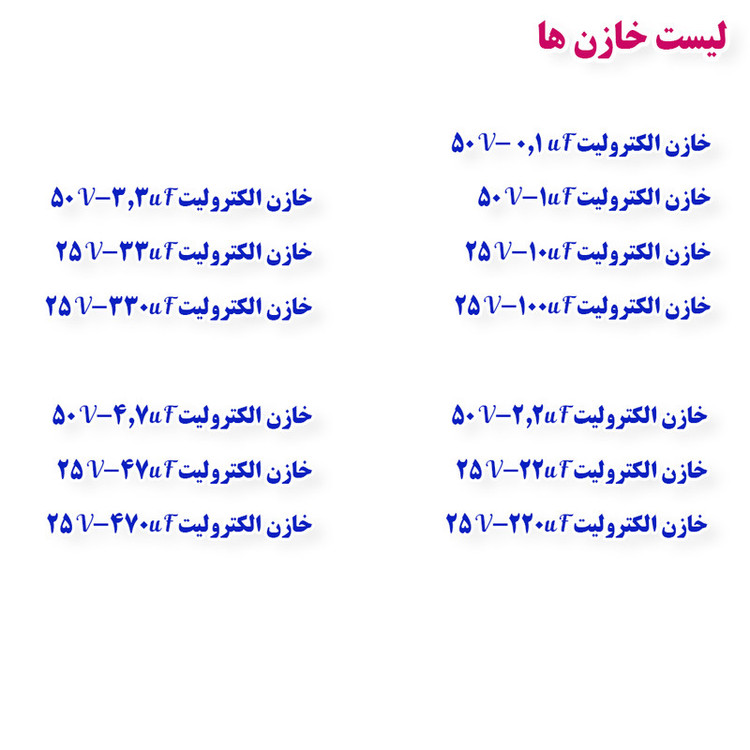 رنج کامل خازن و مقاومت مدل NIMANKIT بسته 1375 عددی