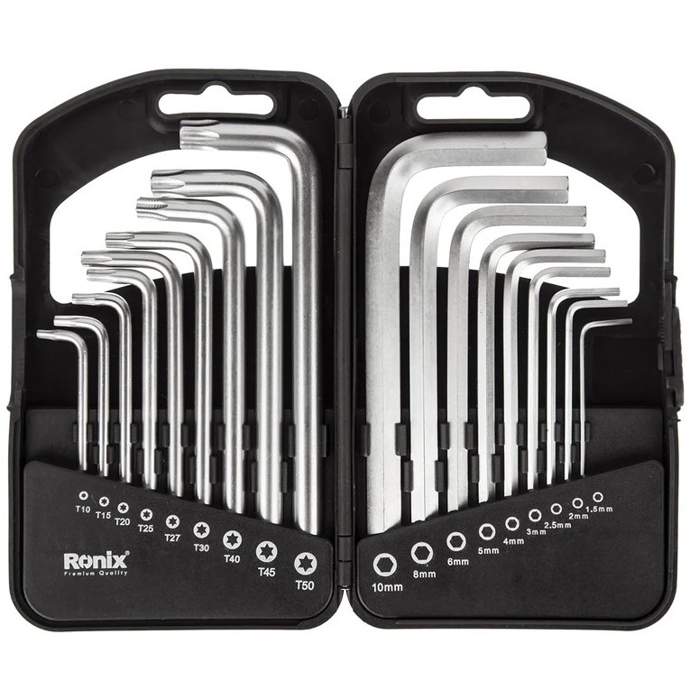 آچار آلن و ستاره ای رونیکس مدل 2051HEX-KEY مجموعه 18 عددی