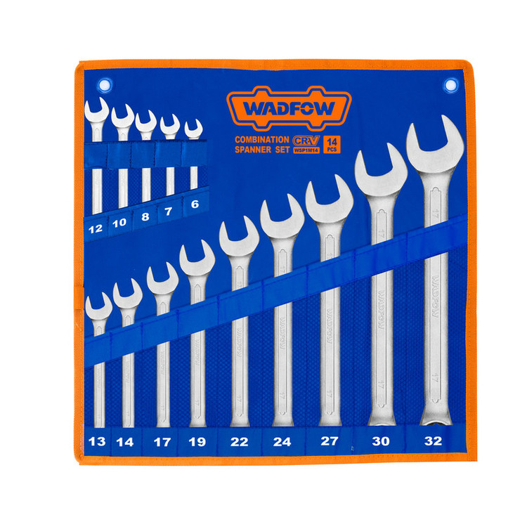 آچار یکسر تخت و یکسر رینگی وادفو مدل WSP1M14 مجموعه 14 عددی