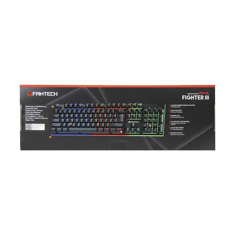 کیبورد باسیم FANTECH مدل FIGHTER III K614L - مشکی (گارانتی متین)