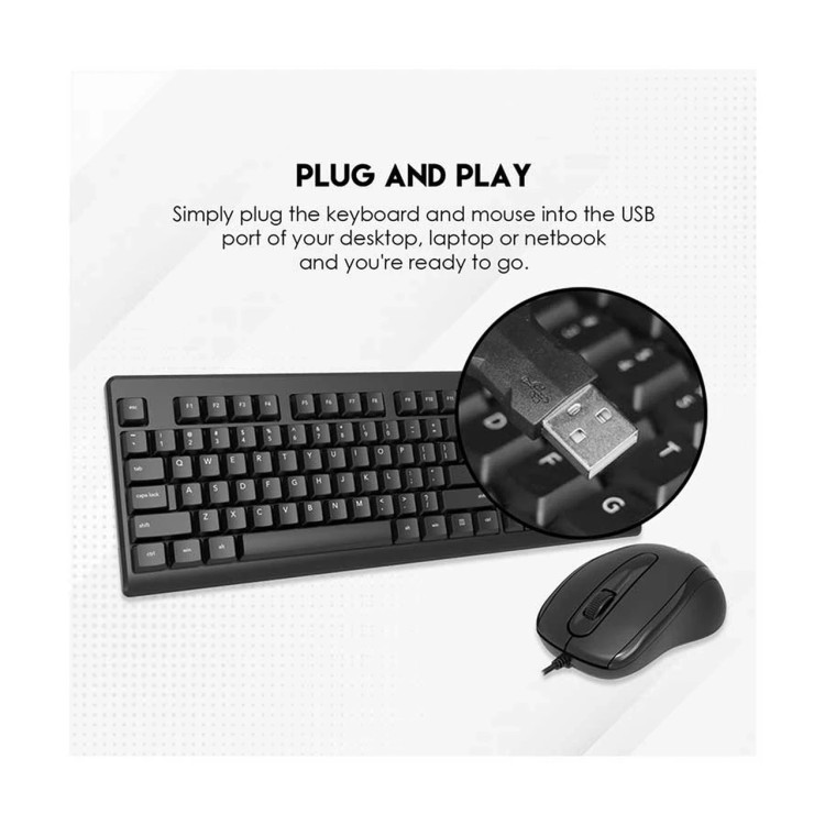کیبورد و ماوس باسیم FANTECH مدل GO KM103 - مشکی (گارانتی متین)